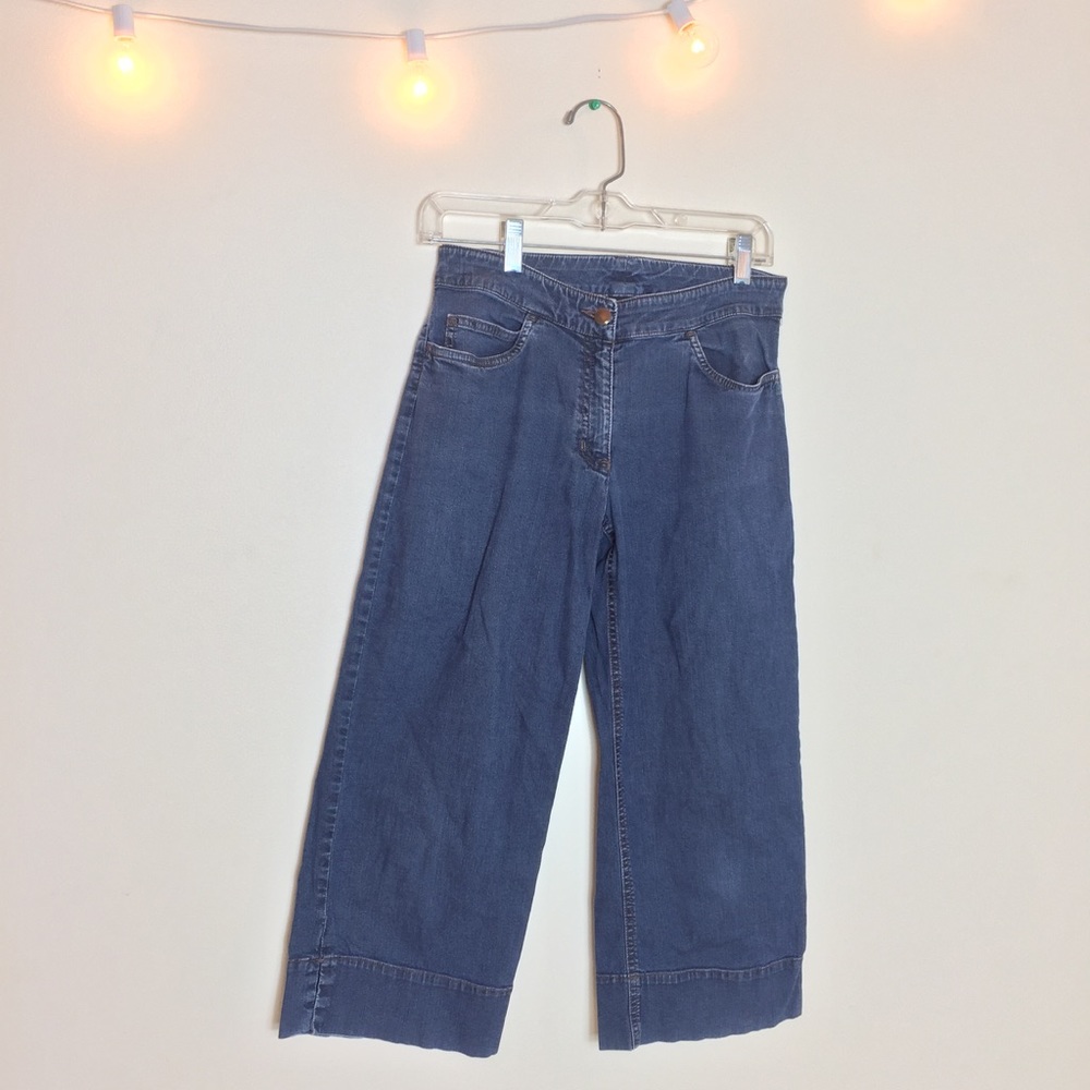 Eileen Fisher Dark Denim Wide Leg Capris